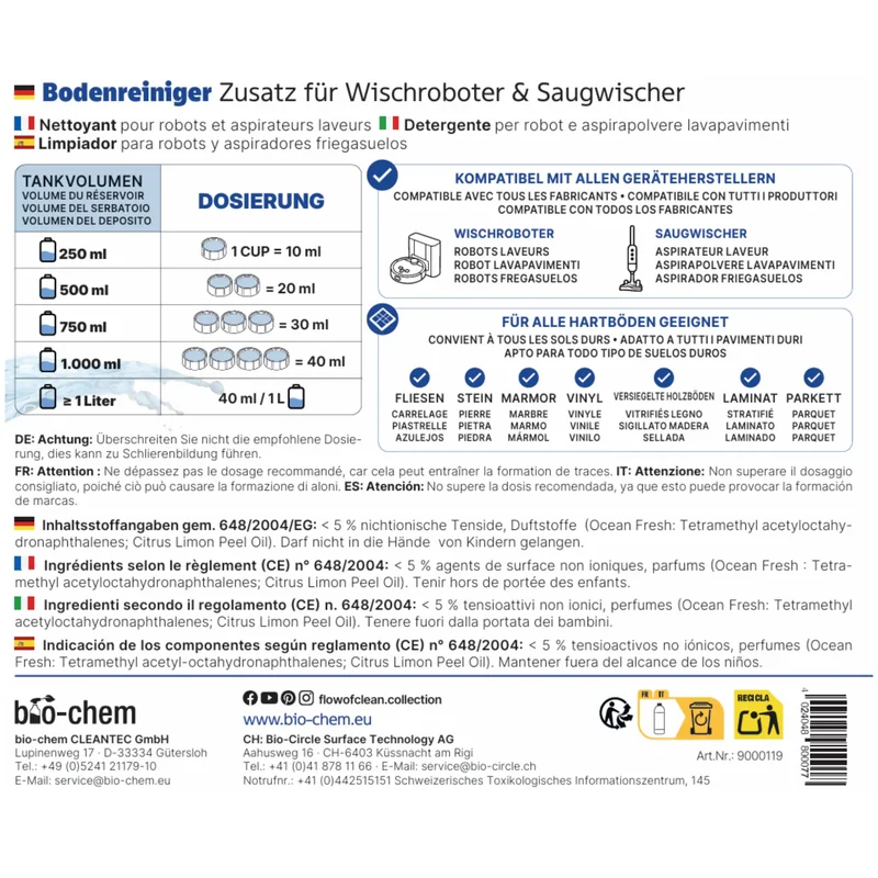 Bodenreiniger Wischroboter & Saugwischer Ocean Fresh (1 L)