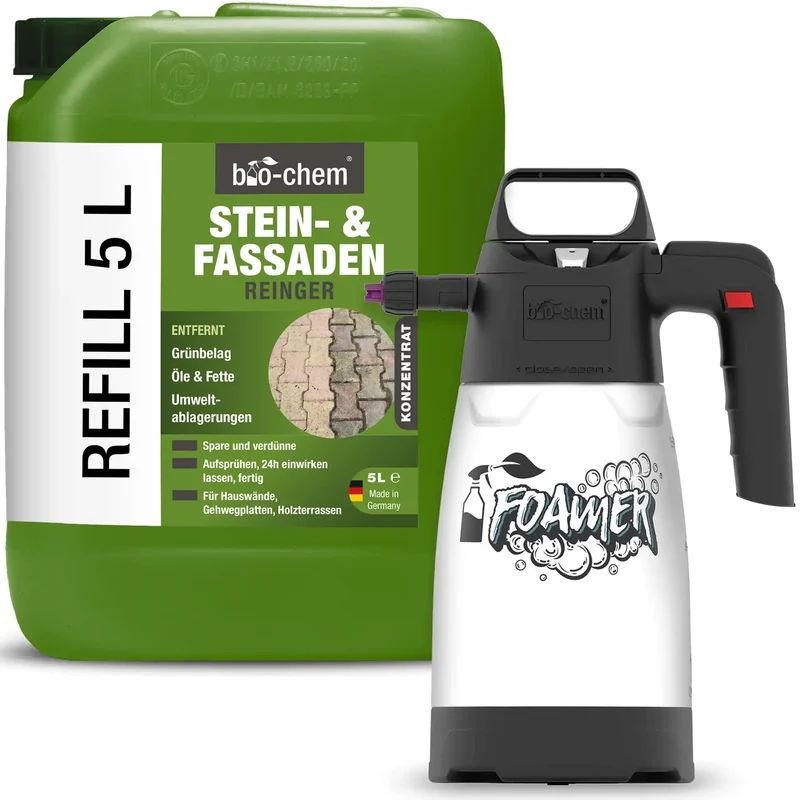 Steinreiniger & Fassadenreiniger (5 L + Schaumsprüher)