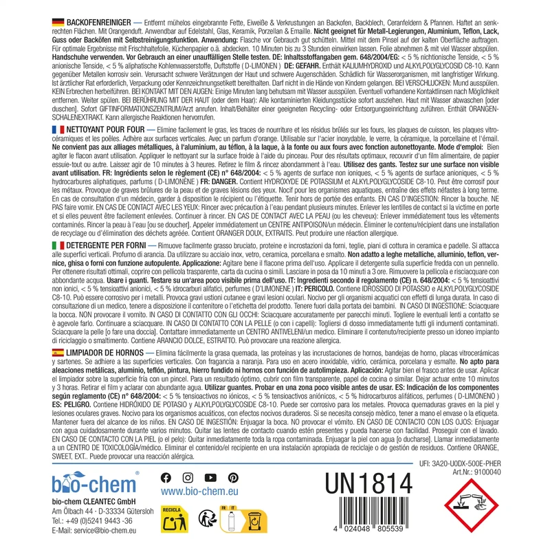 Backofenreiniger (1 L + Zubehör)