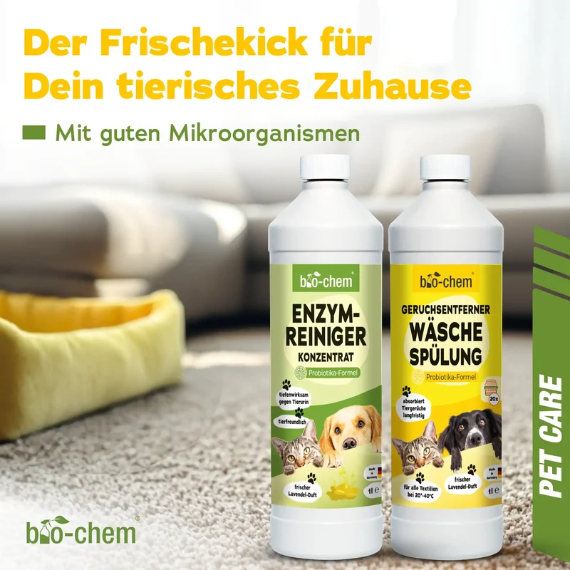 Enzymreiniger Konzentrat 1 l + Geruchsentferner Wäschespülung 1 l (DUO 2-teilig)