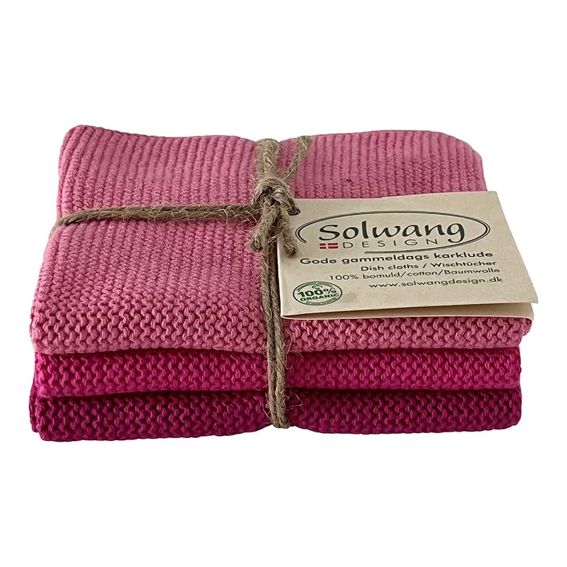 Gestrickte Wischtücher BIO, Farbserie: rosa