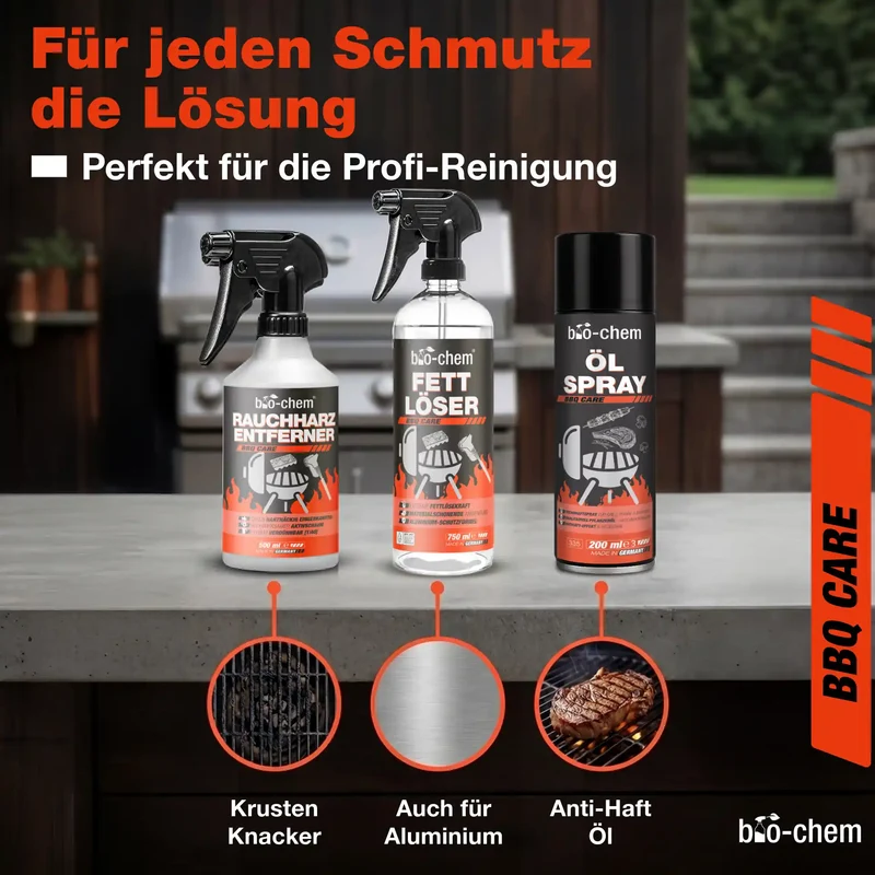 Grillreinigungs-Set mit Ölspray (BASIC 3-teilig)
