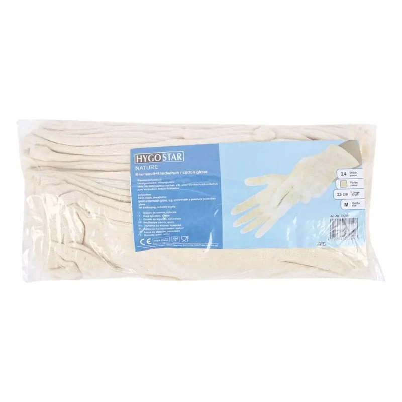 HYGOSTAR Baumwollhandschuhe Nature 12 Paar