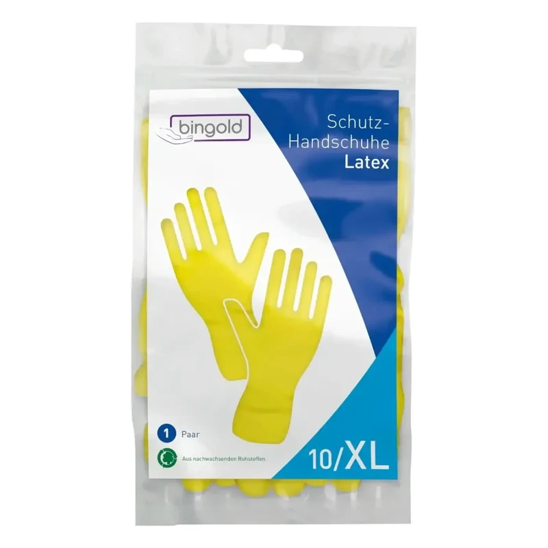 BINGOLD Latex Schutzhandschuhe Gelb 1 Paar