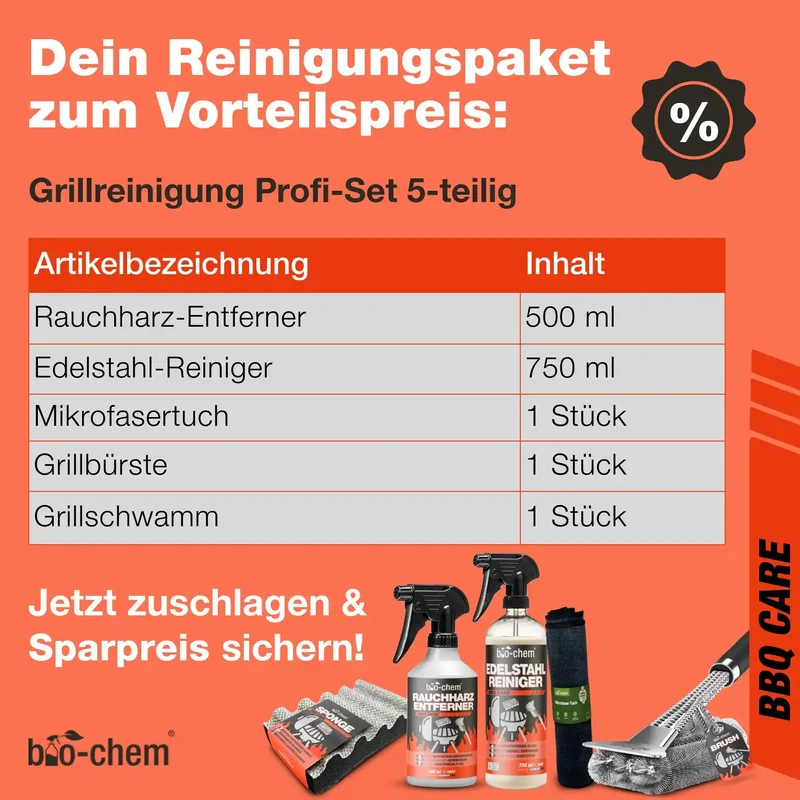 Grillreinigungs Rauchharz-Set (PROFI 5-teilig)