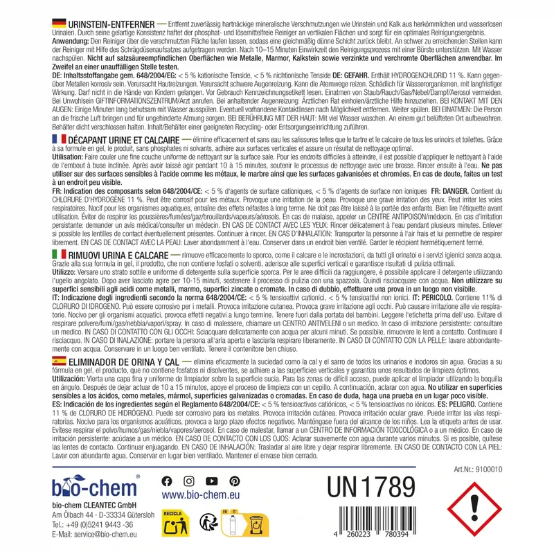 Urinsteinentferner (1 L + Bimsstein)