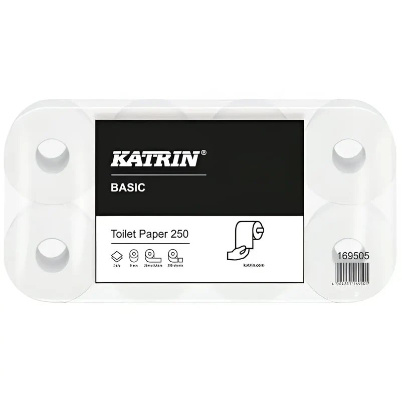 Katrin Toilettenpapier 250 Blatt Naturweiß 2-lagig 8x8 Rollen