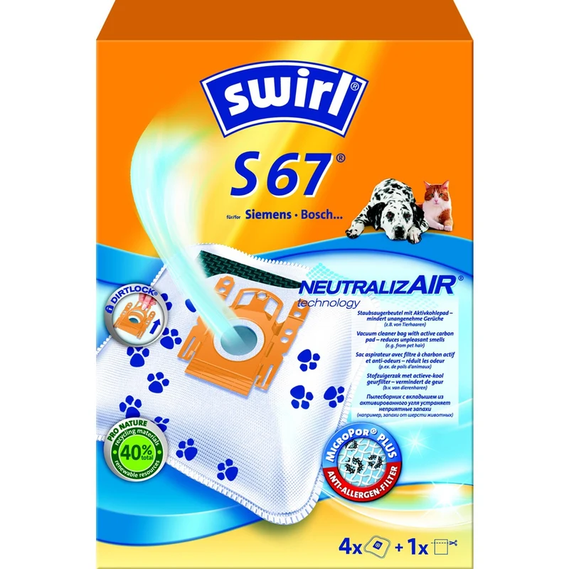 Swirl S 67 NEUTRALIZAIR Staubsaugerbeutel