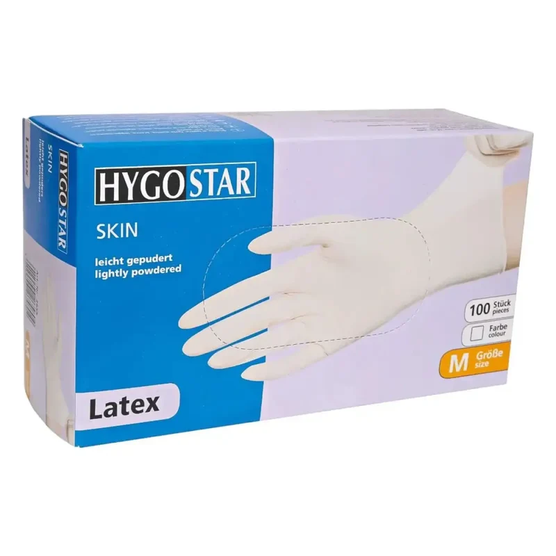 Hygostar Latex-Handschuhe "Skin" Weiß 100 Stück