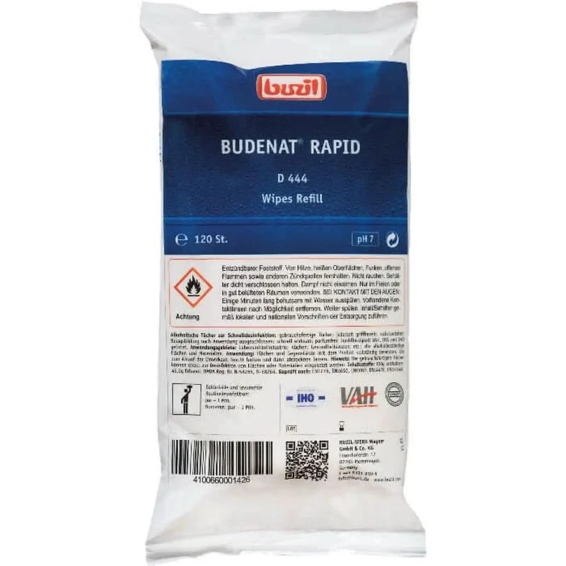 Buzil Budenat Rapid Wipes D444 Desinfektionstücher120 Stück Nachfüllpack