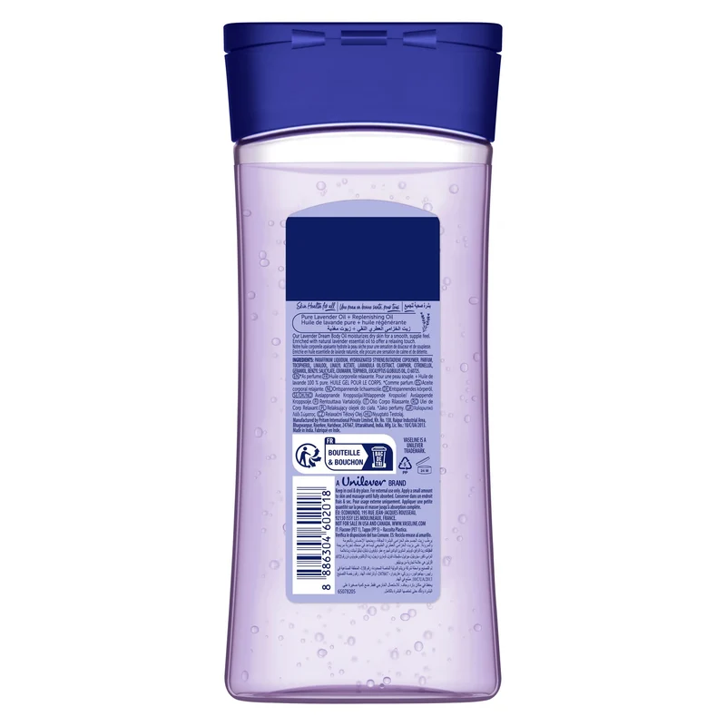 Vaseline Intensive Care Lavender Dream für geschmeidige Haut – Entspannendes Körpergel-Öl mit 100 % reinem Lavendelöl, 200 ml