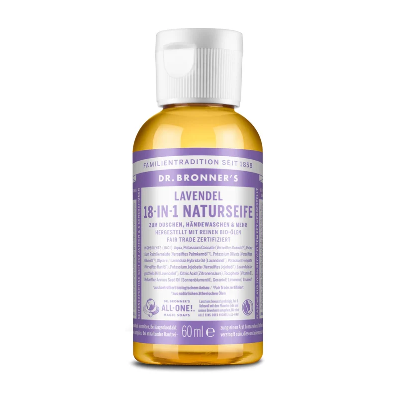 POS Dr. Bronner's Flüssigseife "18-in-1" verschiedene Sorten