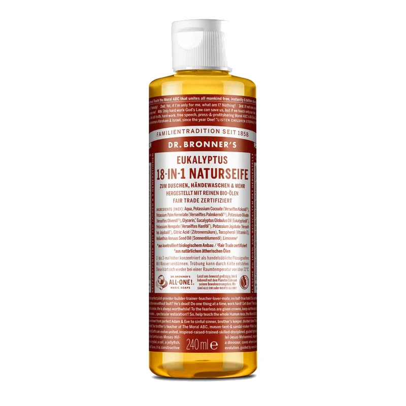 Dr. Bronner's Flüssigseife "18-in-1" Eukalyptus - verschiedene Größen