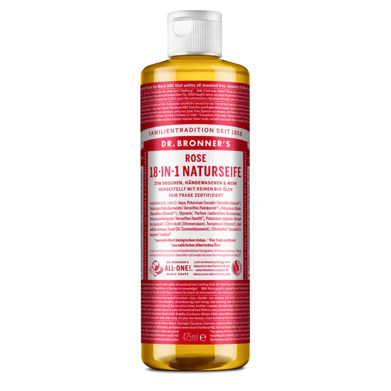 Dr. Bronner's Flüssigseife "18-in-1" Rose - verschiedene Größen