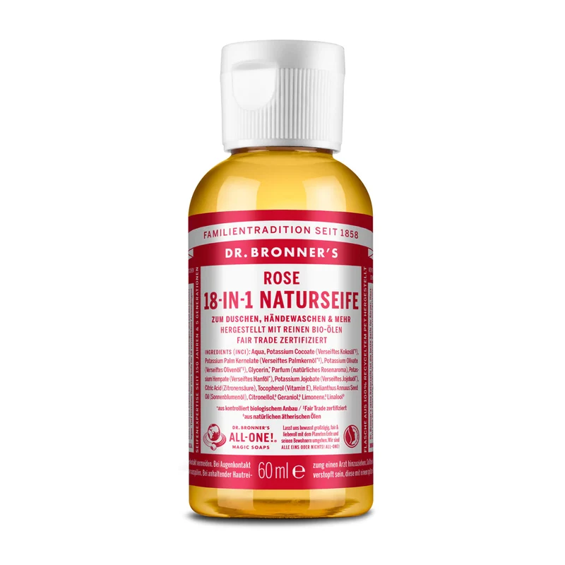 Dr. Bronner's Flüssigseife "18-in-1" Rose - verschiedene Größen