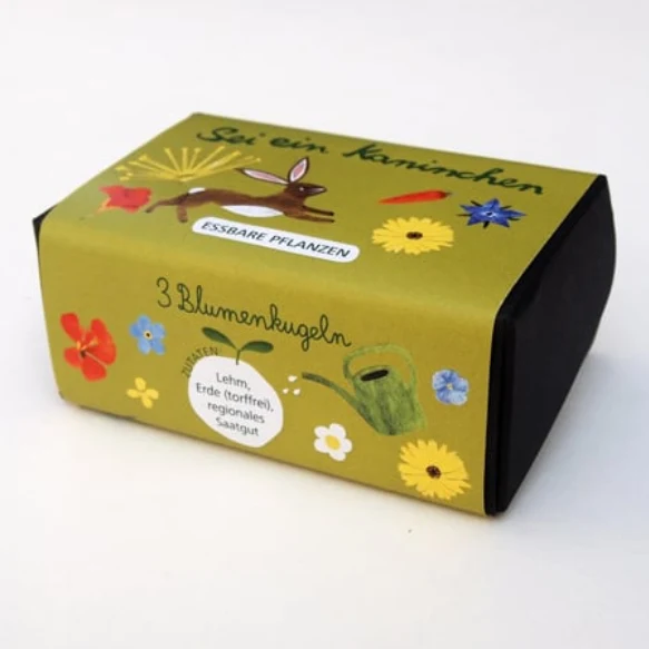STUDIOLAUBE Saatgut Geschenkebox "Blumenkugeln" 3er-Set