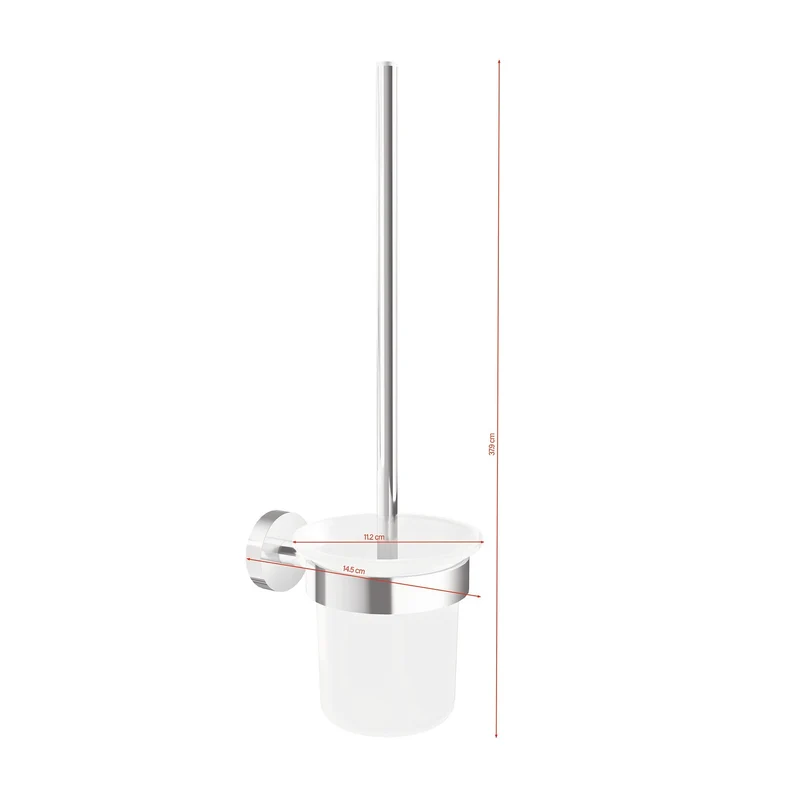 tesa SMOOZ Toilettenbürste, selbstklebend, verchromtes Metall | 1 Stück