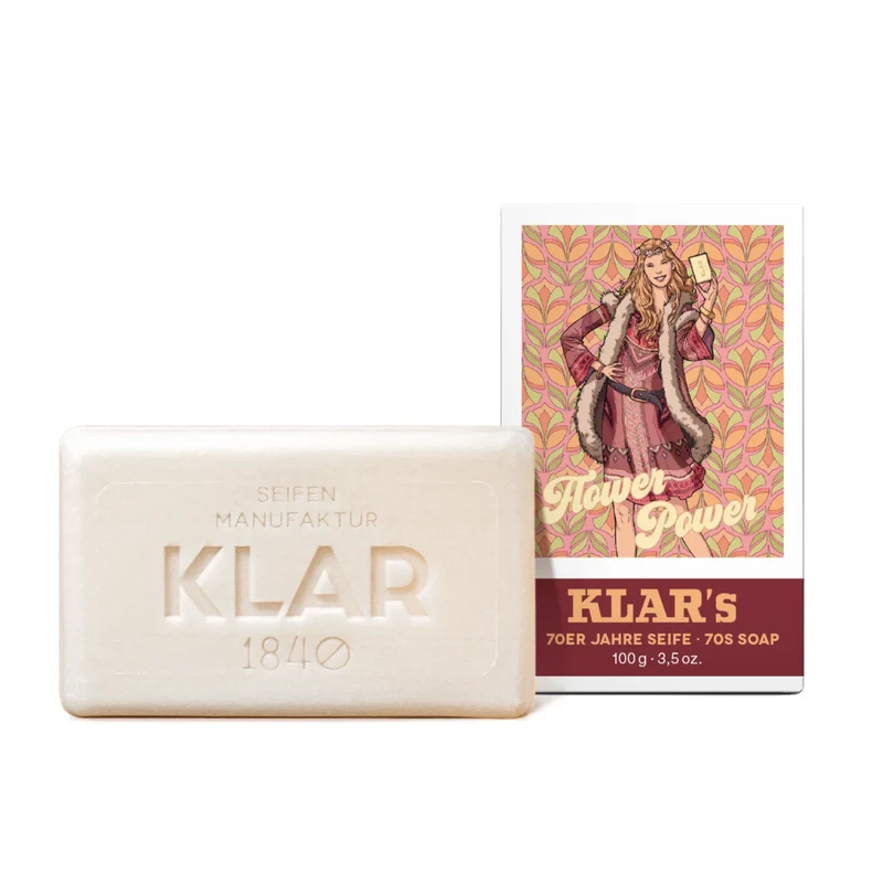 KLAR 1840 Feste Retro Seife "Flower Power" 100 g