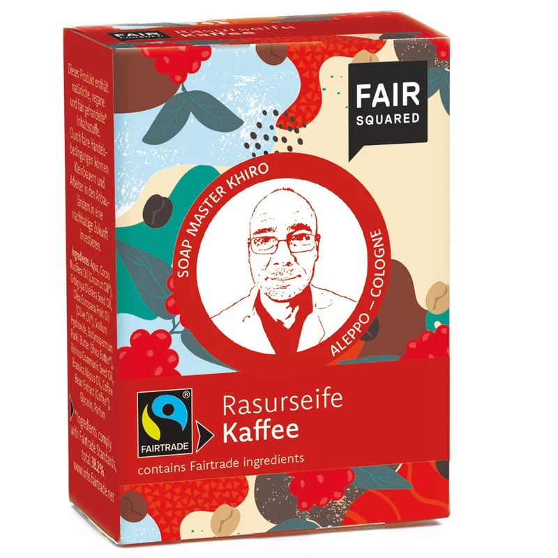 FAIR SQUARED Fairtrade Jubiläum Rasurseife Kaffee 80 g
