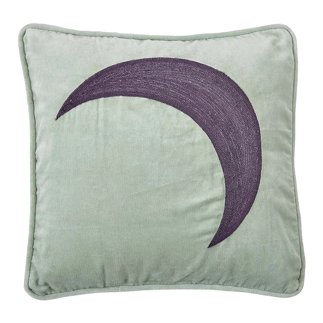 LIV interior Bestickte Kissenhülle aus Samt "LUNE"
