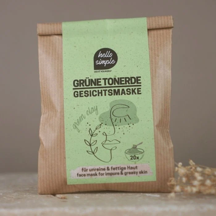 hello simple DIY Gesichtsmaske "Green Clay" 120 g