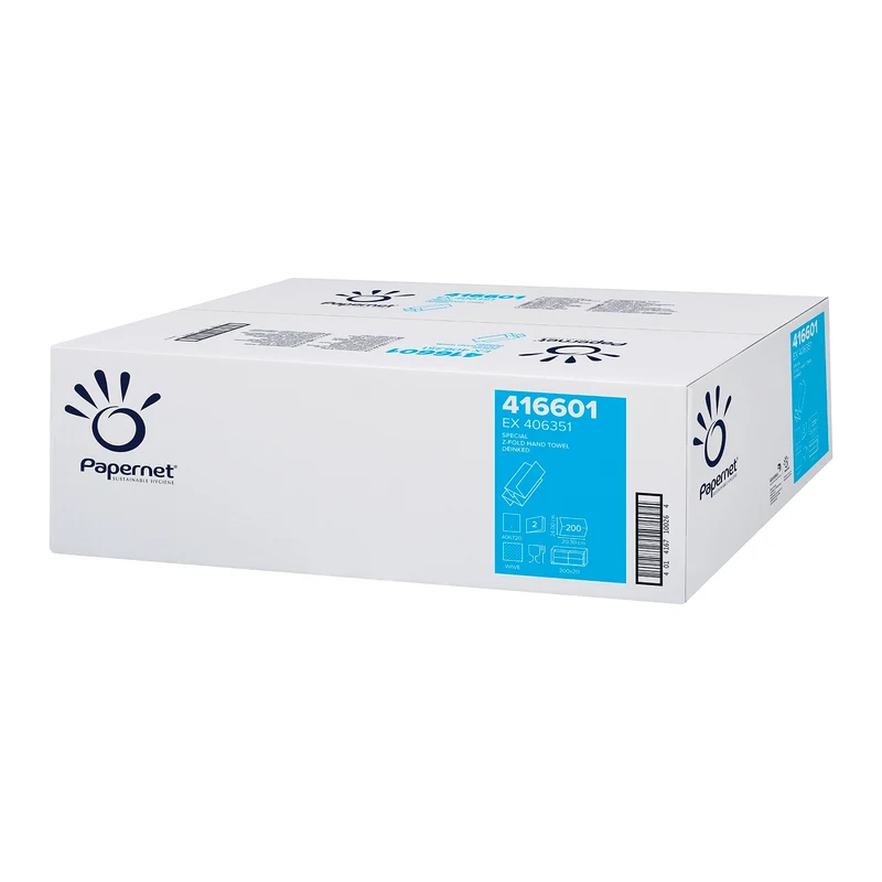 Papernet 416601 Papierhandtücher Z-Falz 2-lagig 20,3 x 24 cm - 20 x 200 Blatt | Karton (20 Bündel)