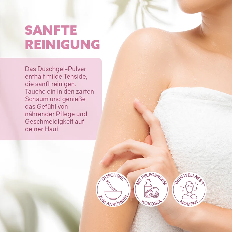 puremetics Duschgel-Pulver "Rosengarten"