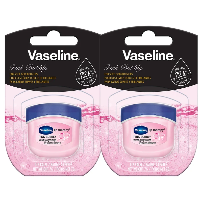 Vaseline Lip Therapy 7G Pink Bubbly | Pflegender Lippenbalsam für optimale Feuchtigkeit mit pinkfarbenen Blubberton |