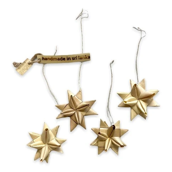 FAIR ZONE Weihnachtssterne aus Palmyrah 12er-Set