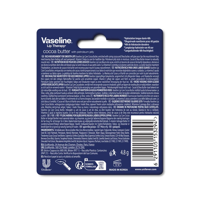 Vaseline Lip Therapy Cocoa Butter | Getönter Lippenbalsam mit Kakao und Sheabutter