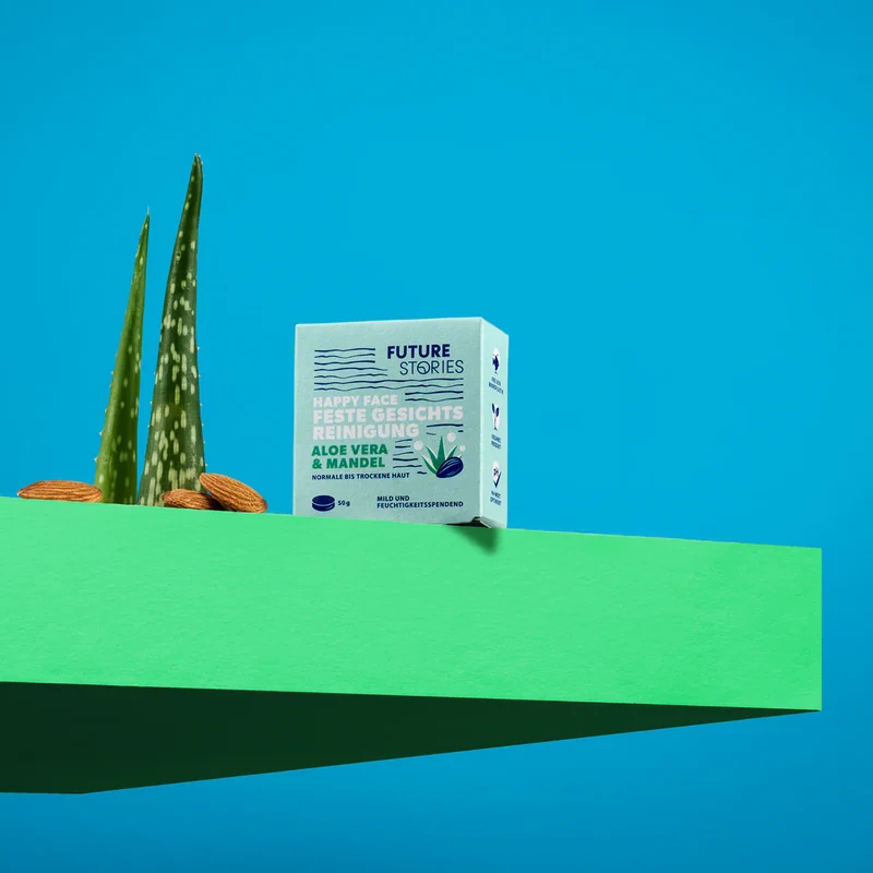 FUTURE STORIES Fester Gesichtsreiniger "Aloe Vera & Mandel" 50 g