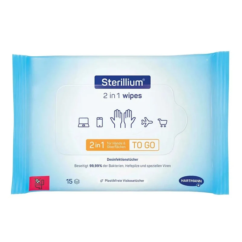Hartmann Sterillium 2in1 wipes Desinfektionstücher 15 Tücher | Packung (1 Stück)