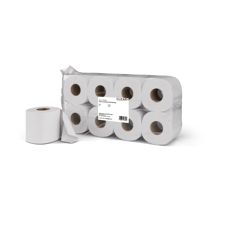 CWS Clear+ Toilettenpapier Standard-Rollen 3-lagig | Packung (64 Rollen)