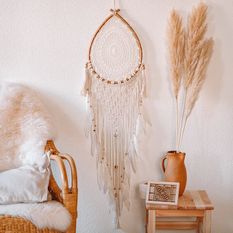 MANIPI Großer Boho Traumfänger mit Holzring "YOKI"