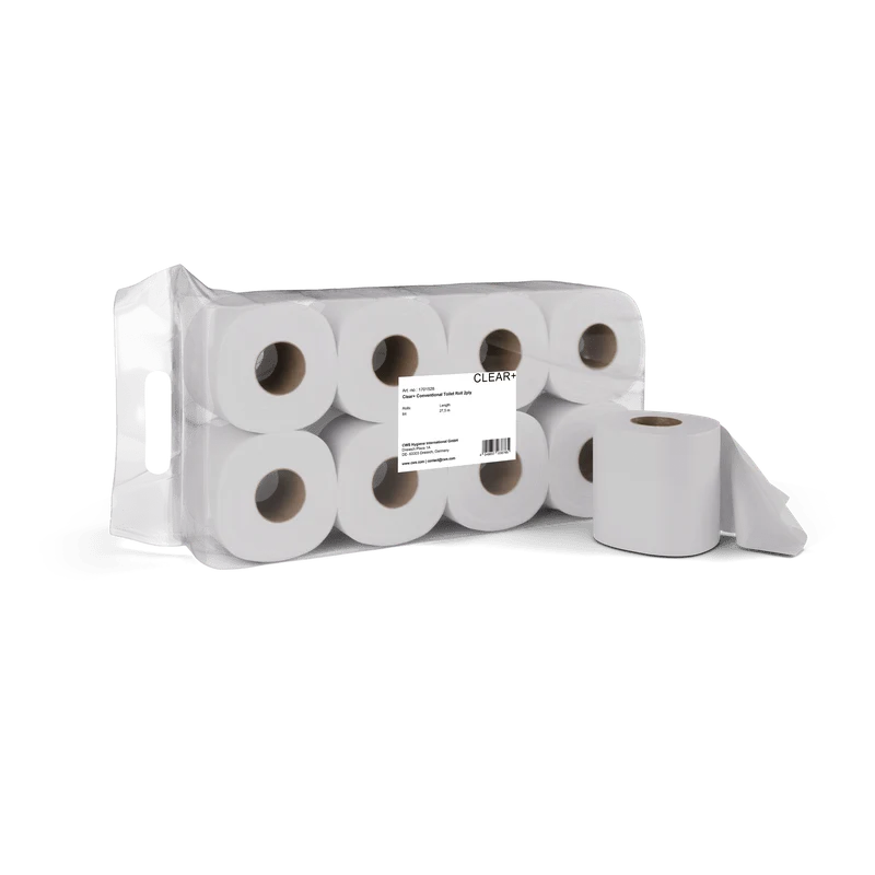 CWS Clear+ Toilettenpapier Standard-Rollen 2-lagig | Packung (64 Rollen)