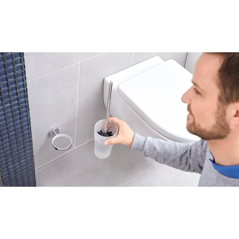 tesa Exxcellent Toilettenbürste, Metall, verchromt, inkl. Klebelösung | 1 Stück