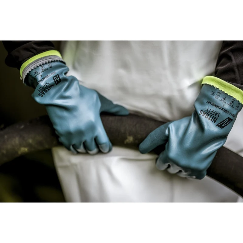 NITRAS GREEN BARRIER CUT, Chemikalienschutzhandschuhe, petrol