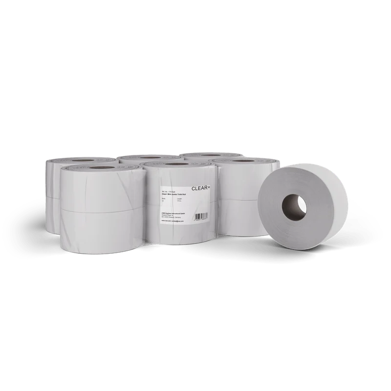 CWS Clear+ Toilettenpapier Midi-Rollen 2-lagig 175 m | Packung (12 Rollen)