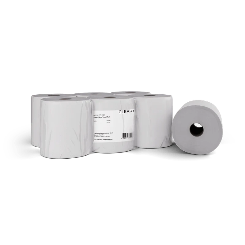 CWS Clear+ Handtuchrollen 2-lagig 220 m | Packung (6 Rollen)