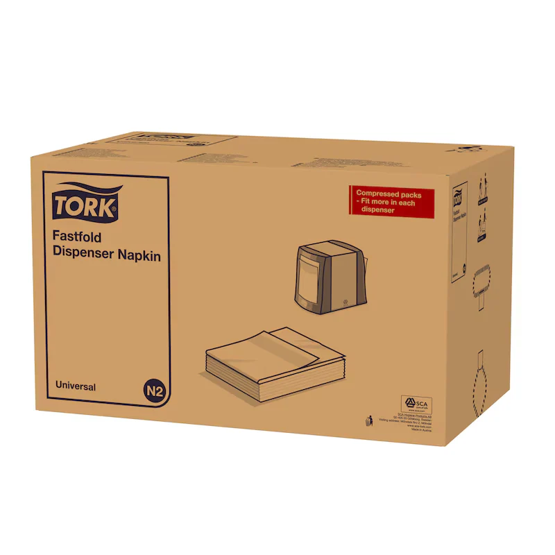 Fastfold Weiße Spenderserviette | Packung (300 Blätter)