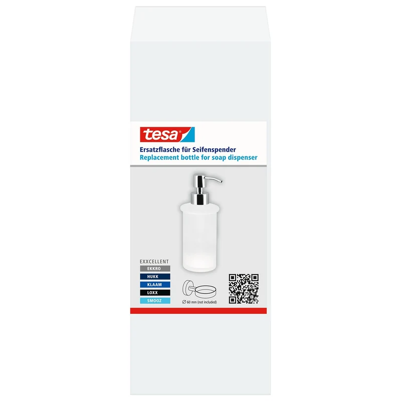 tesa Ersatzflasche für Seifenspender Ekkro, Hukk, Smooz, Klaam, Loxx | 1 Stück