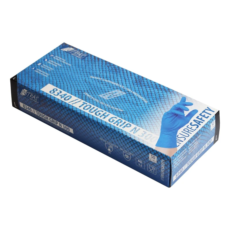 NITRAS TOUGH GRIP N 300, Nitril-Einmalhandschuhe, blau