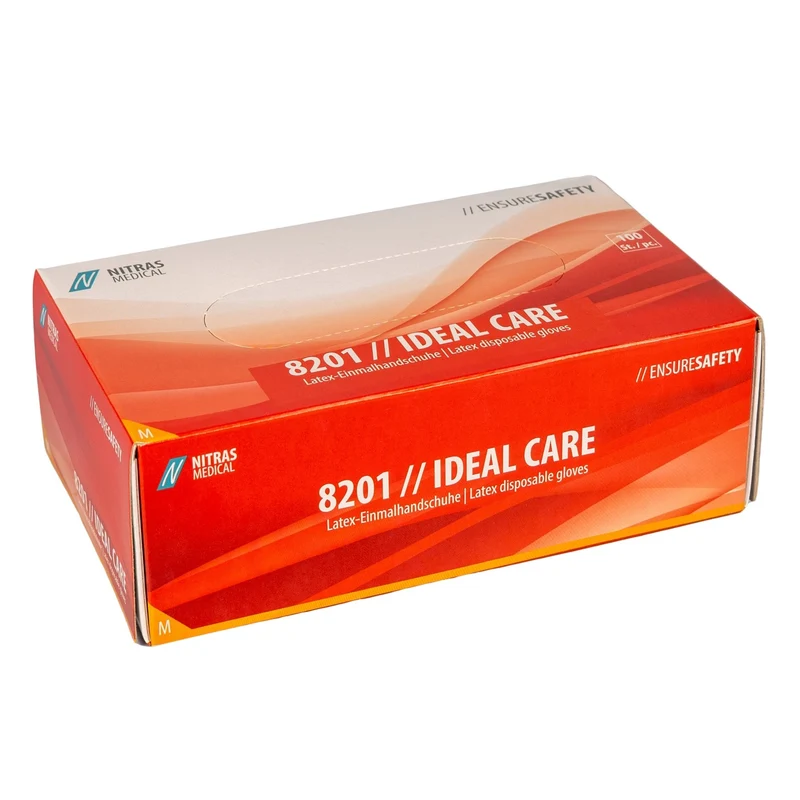 NITRAS IDEAL CARE, Latex-Einmalhandschuhe, weiß