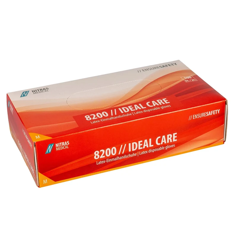 NITRAS IDEAL CARE, Latex-Einmalhandschuhe, naturfarben