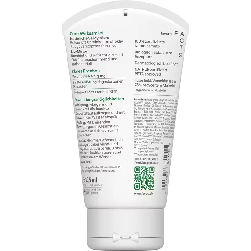 lavera 3in1 Reinigung Peeling Maske "Pure Beauty" 125 ml