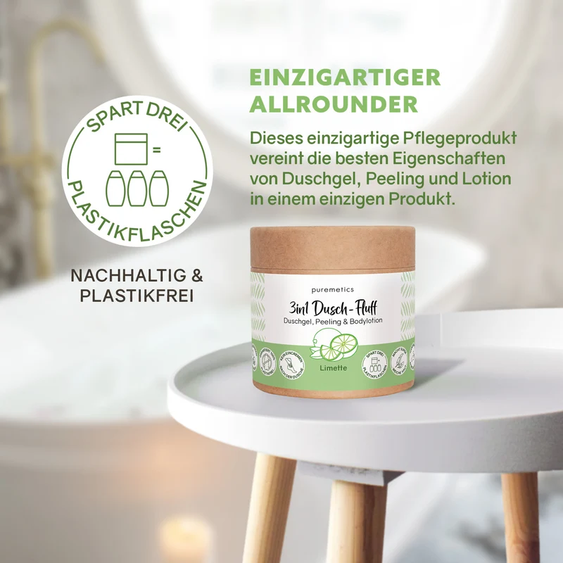 puremetics 3in1 Dusch-Fluff "Limette" 250 g