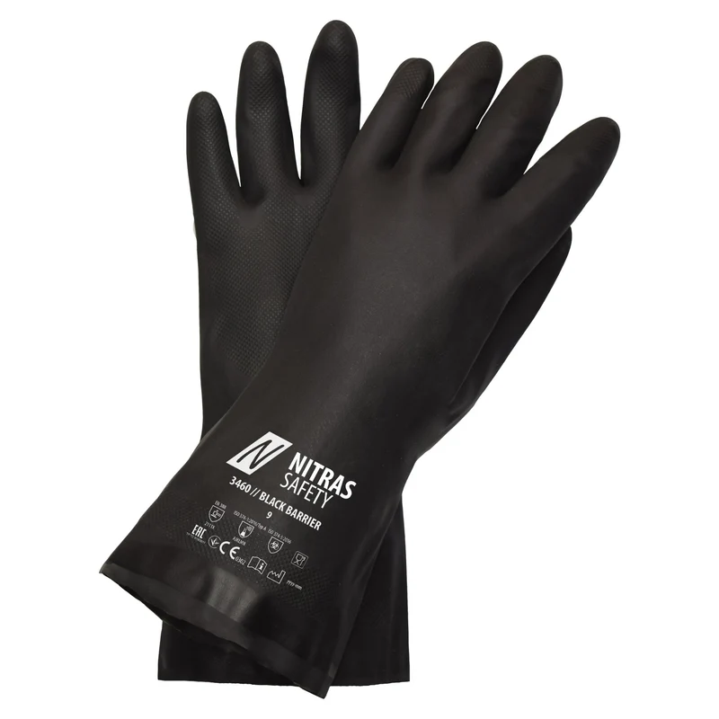 NITRAS BLACK BARRIER, Chemikalienschutzhandschuhe, schwarz