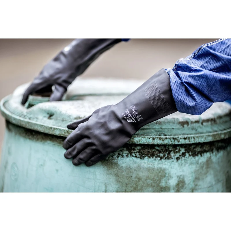 NITRAS BLACK BARRIER, Chemikalienschutzhandschuhe, schwarz