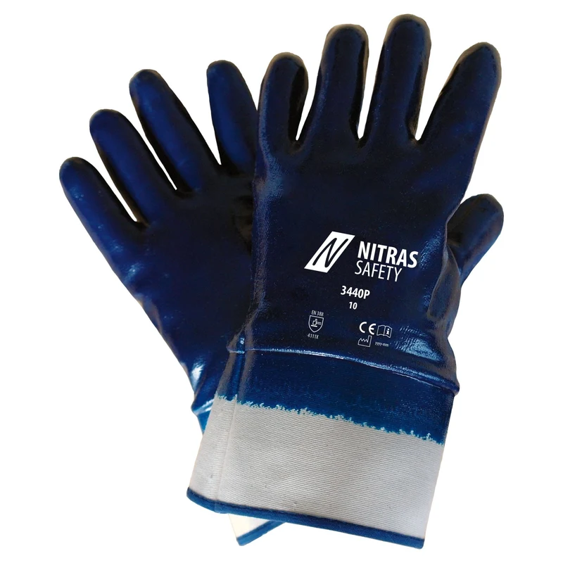 NITRAS Nitrilhandschuhe, weiß / blau