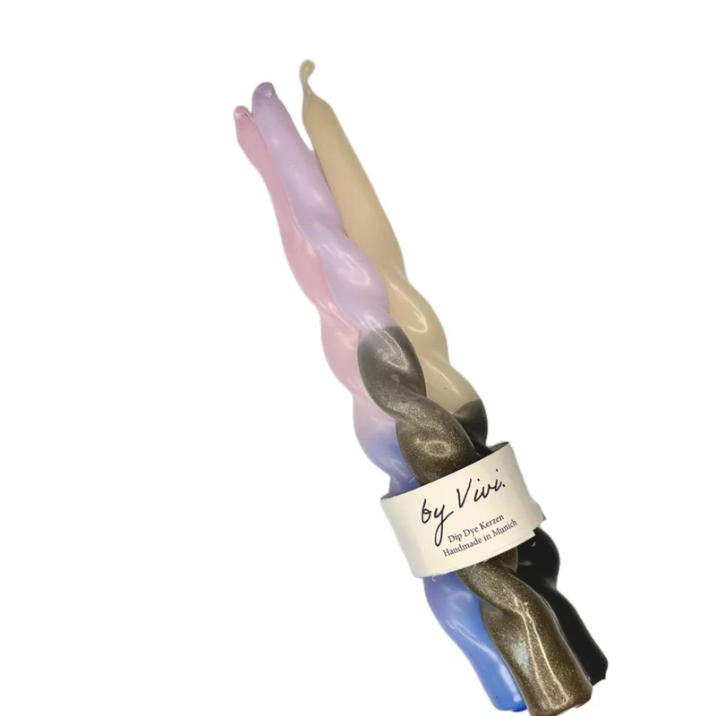 by Vivi Dip Dye Kerzen Set 3-teilig - Twisted